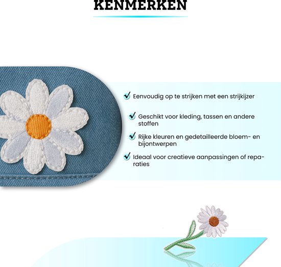 Lot de 36 écussons Set Somstyle - Vêtements Fleurs et abeilles - Application sur tissu - Multicolore