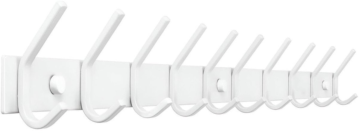 Ibenzoa® Wandgarderobe met 20 Haken en Witte Afwerking - Ruimtebesparend en Stijlvol Ontwerp