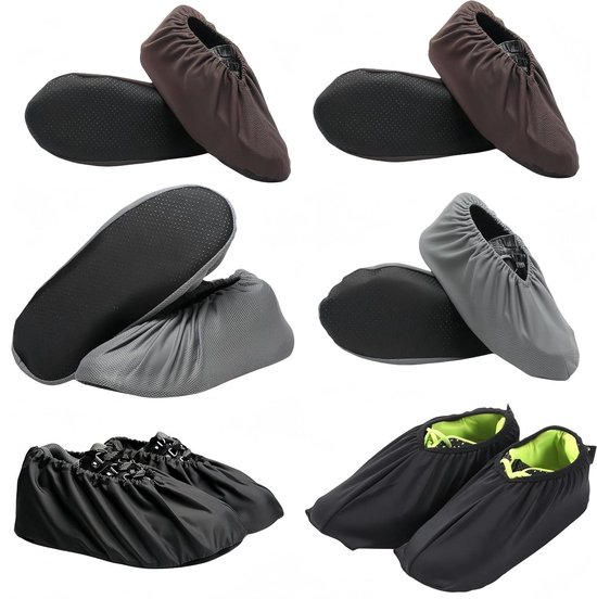 FOCCTS Overschoen, 5 paar, antislip zool, 5 kleuren, flanel, stofvrij, voor thuis, herbruikbaar & uitwasbaar FOCCTS Overschoen, 5 paar, antislip zool, 5 kleuren, flanel, stofvrij, voor thuis, herbruikbaar & uitwasbaar