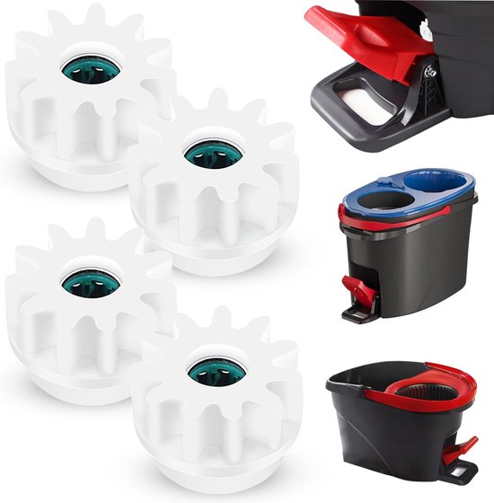 4 pièces - Pièces de rechange pour balai essoreur - Roulement de rechange, engrenage d'accouplement, seau de balai essoreur - Réparation et remplacement du roulement, engrenage de pédale - Pour Vileda et autres pièces de balai essoreur