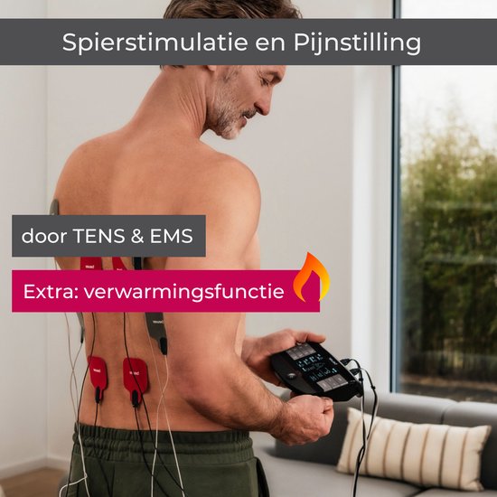 Beurer EM 89 Heat – EMS Trainer met TENS, Massage & Warmtefunctie – 4-in-1 Spierstimulator – 64 Programma’s – 8 Elektroden – 4 Kanalen – Oplaadbaar – Pijnverlichting & Spierherstel – Incl. Opbergzak – 5 Jaar Garantie