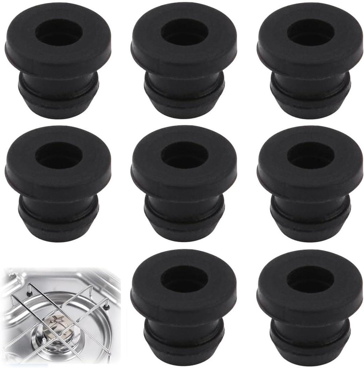 Allecto Plus - Set van 8 stuks hittebestendige mondgeleiders voor campers - Roestvrij rubber - Dometic compatibel