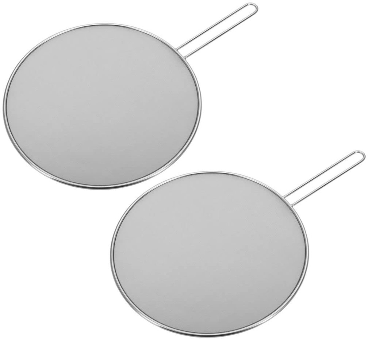 Ibenzoa® Praktische Set van 2 Roestvrij Stalen Spatbeschermers voor Pannen en Potten tot 30 cm