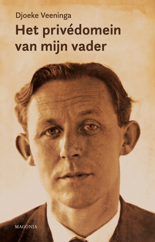 Portret van een man met warrig haar, getiteld 'Het privédomein van mijn vader'.