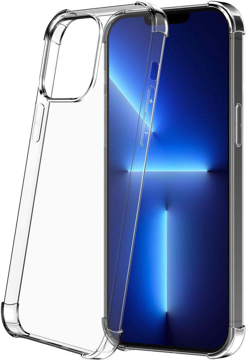 Geschikt voor iPhone 13 Pro Max Transparant met Stootrand - Siliconen TPU ShockProof case doorzichtig - ProtX