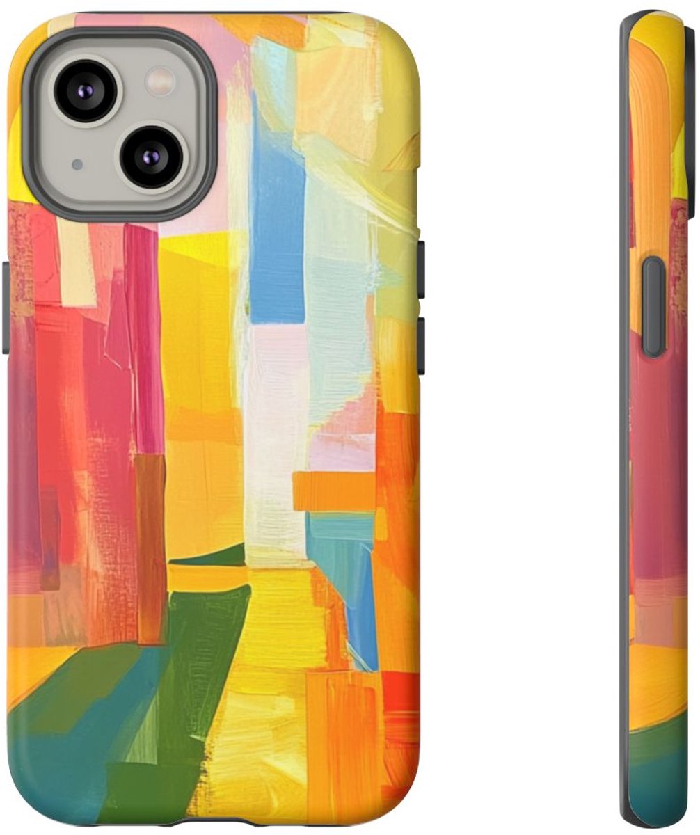 Abstracte Kleurrijke Penseelstreken – Telefoonhoesje Geschikt voor iPhone 14