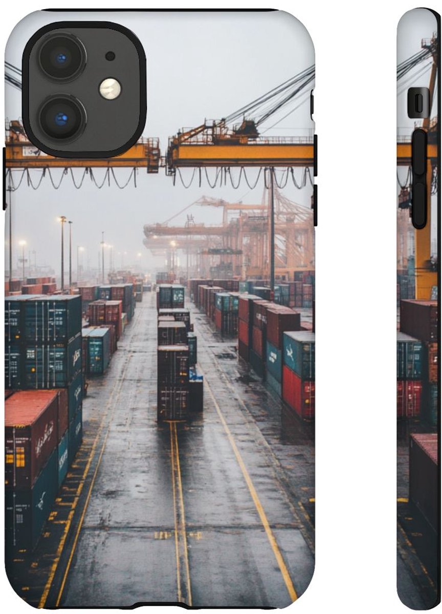 Vrachtcontainers en Hijskranen – Telefoonhoesje Geschikt voor iPhone 11