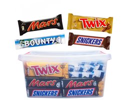 Chocolade Box met Chocoladerepen - Mars box - 48 stuks - Mars, Twix, Bounty en Snickers