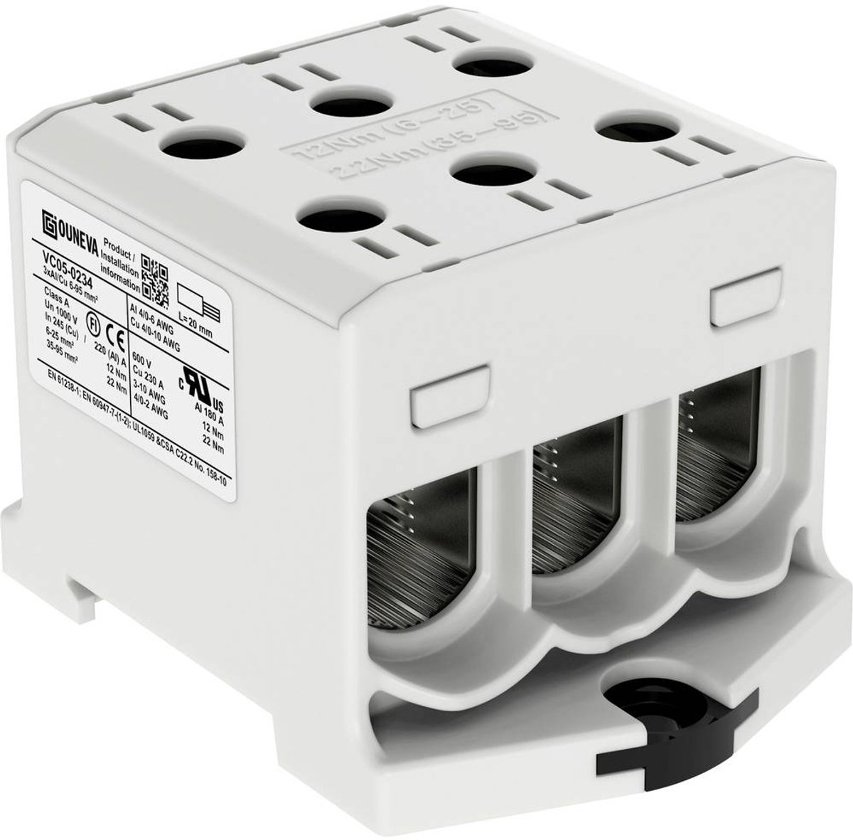 Ouneva Group VC05-0234 Verdeelblok Schroeven Grijs 1 stuk(s)
