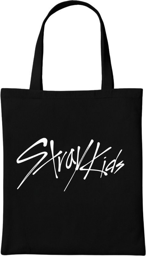 Stray Kids – Sac fourre-tout Zwart – Sac shopping K-pop – Katoen durable – Cœur coréen