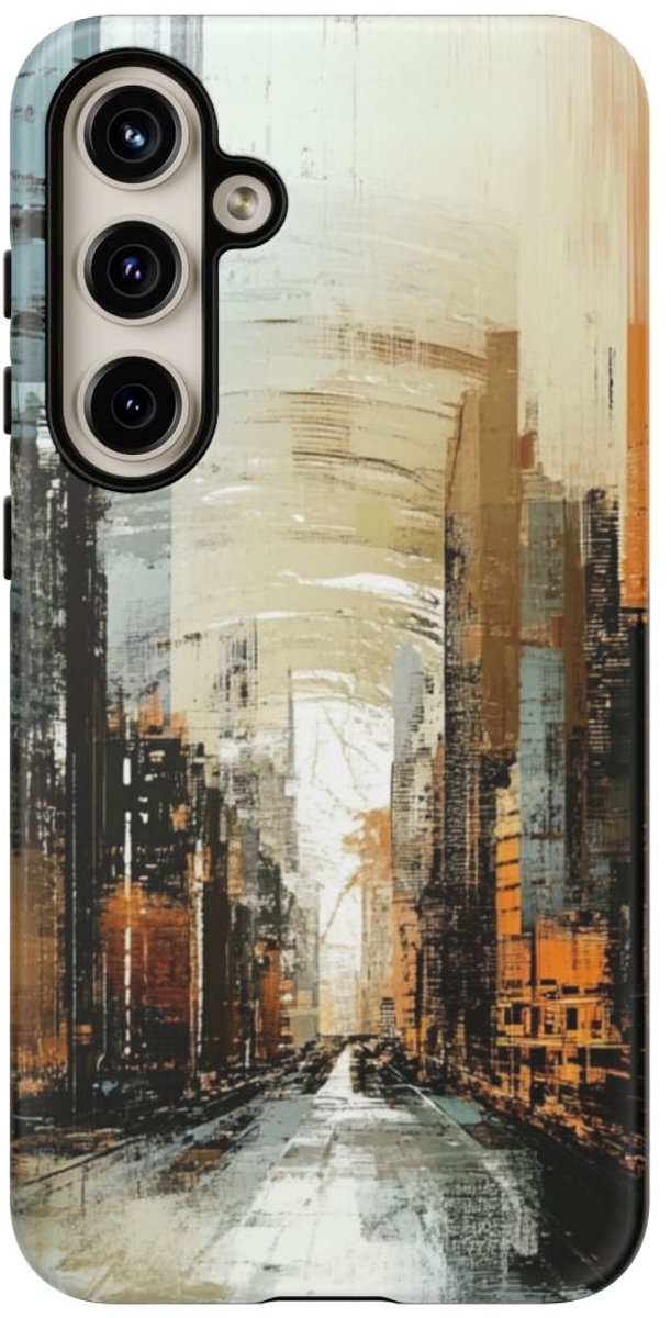 Abstracte Stedelijke Skyline – Telefoonhoesje Geschikt voor Galaxy S24 Plus