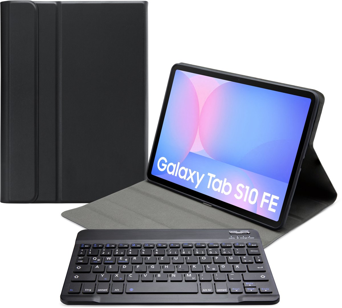 Mobilize Tablethoes geschikt voor Samsung Galaxy Tab S10 FE Hoes | Mobilize Detachable Bluetooth Keyboard QWERTZ Bluetooth Toetsenbord Bookcase - Zwart