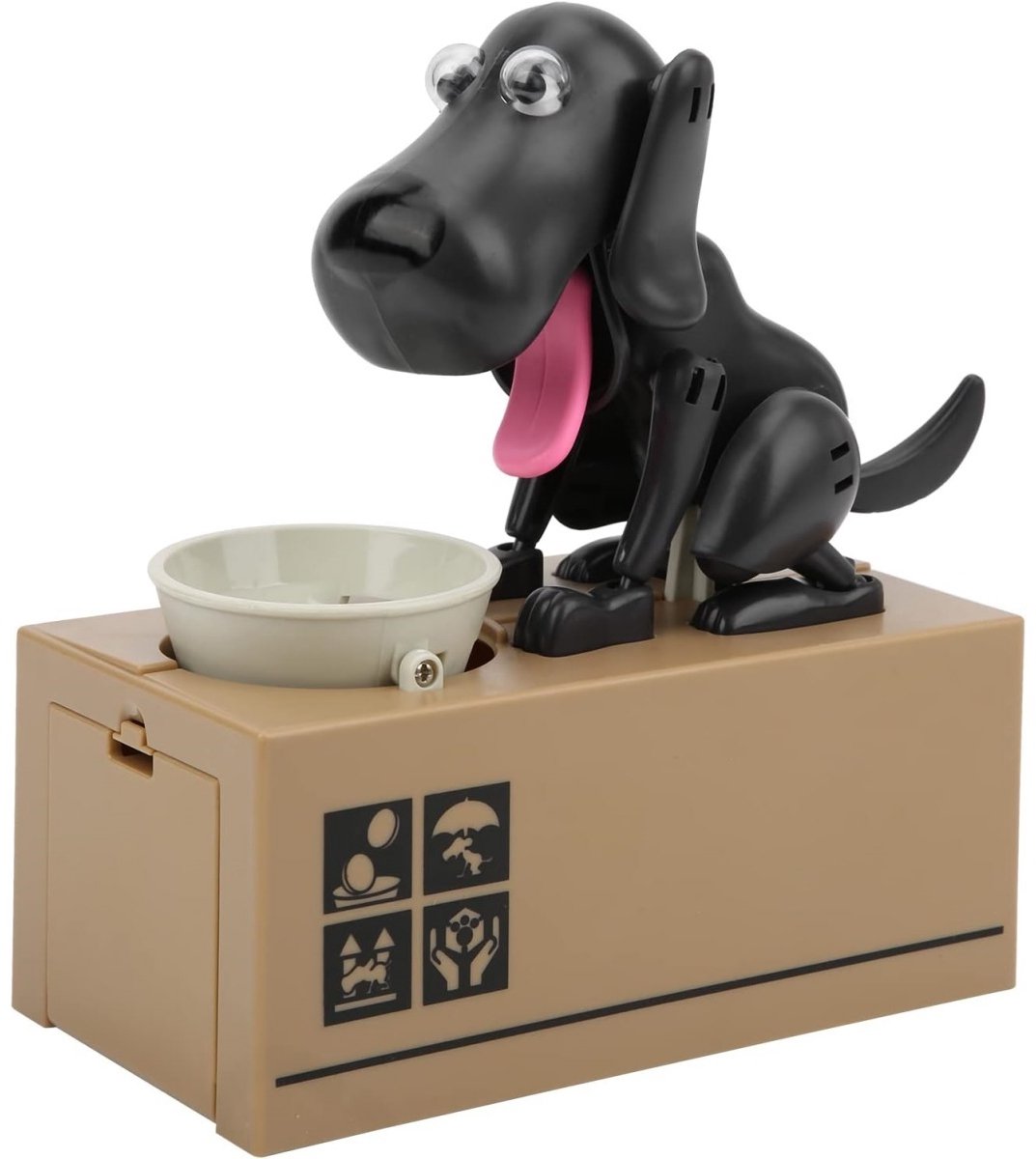 EXCITAT Spaarpot - Spaarpot kind - Hongerige Hond Spaarpot - Munten Spaarpot - Voor Jongens & Meisjes - Zwart