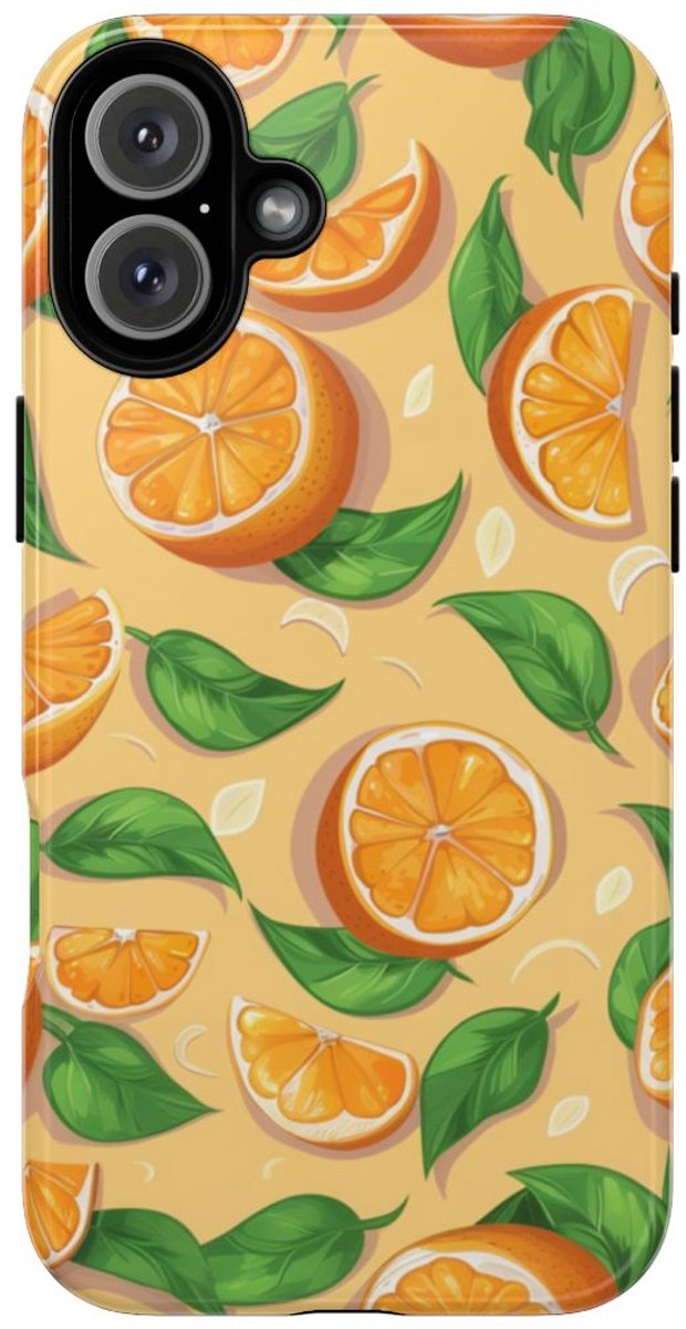 Vrolijk Sinaasappelpatroon – Telefoonhoesje Geschikt voor iPhone 16 Plus
