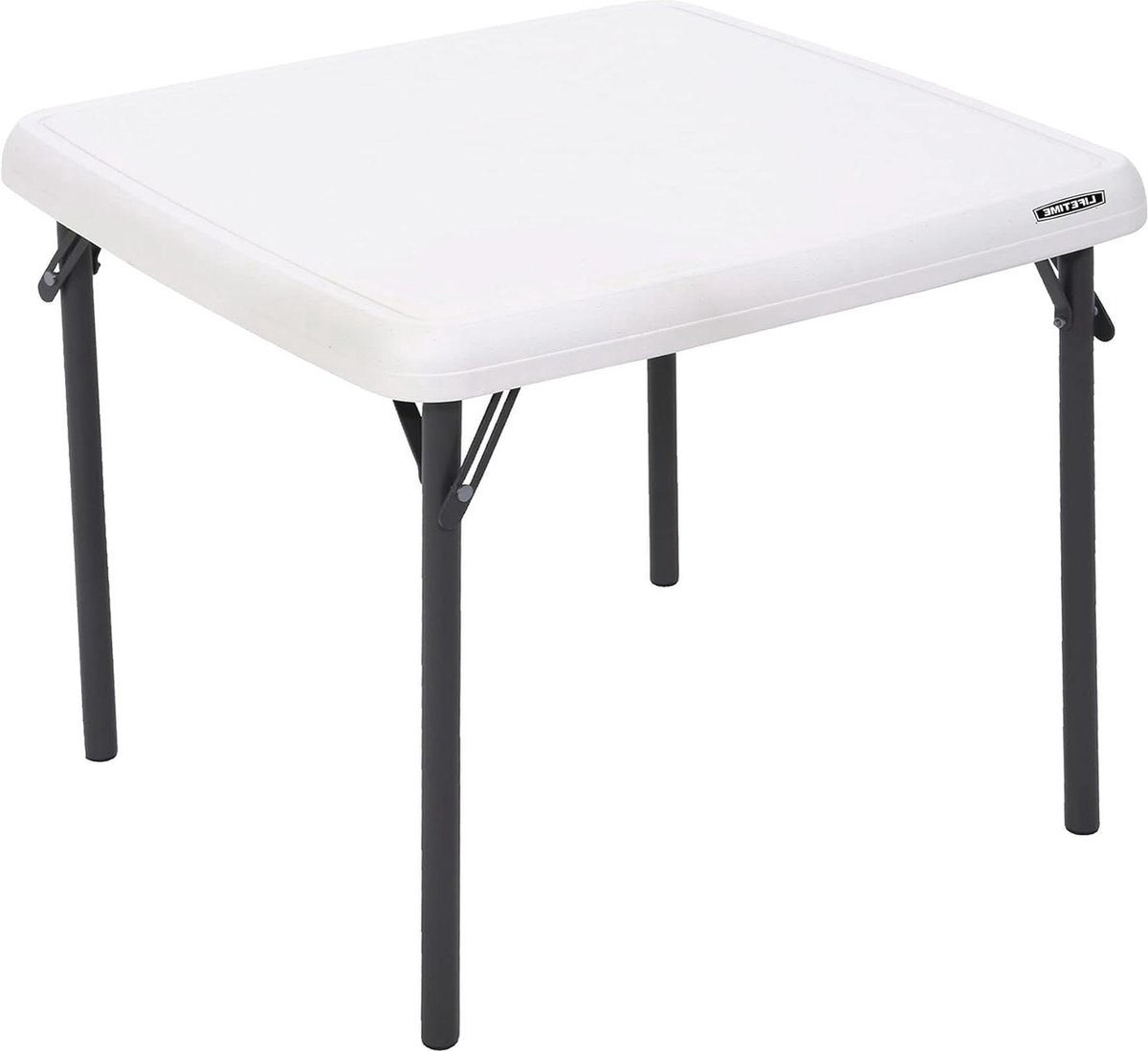 WNHB® Kinderspeeltafel van Kunststof & Metaal – 61x61x54 cm – Wit – Duurzame Speel- en Bijzettafel – Ook Geschikt als Campingtafel