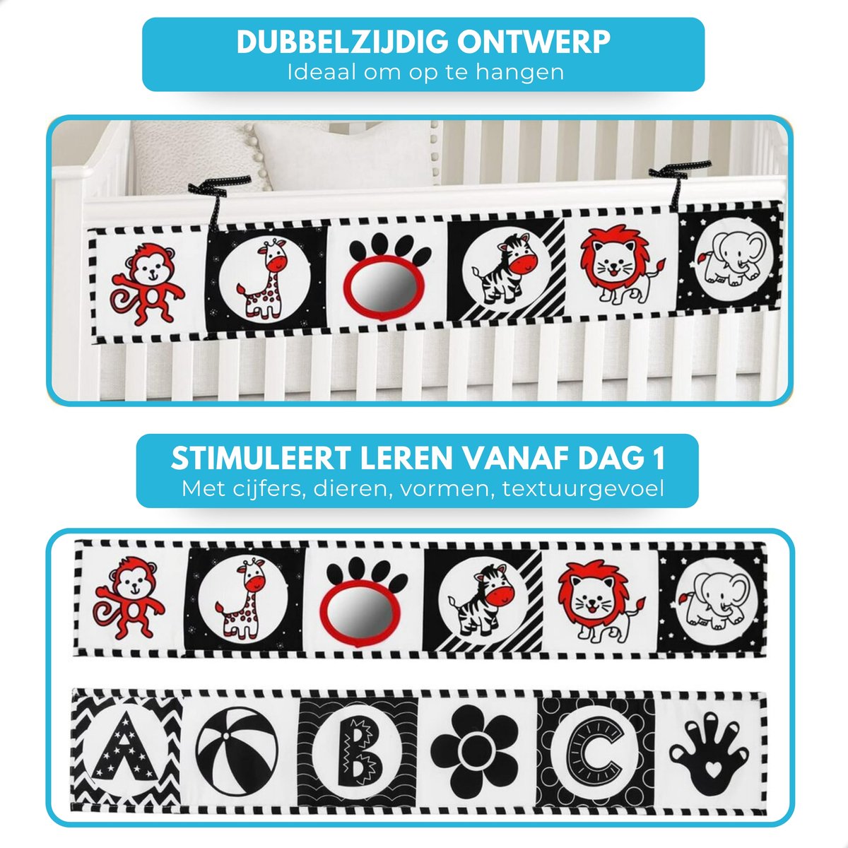 Boncy® Knisperboekje Baby - Speelgoed Tummy Time - Buikligtrainer - Montessori Boekjes eerste jaar 0 1 2 - Boek 6 maanden - Babyboek buggyboekje - Babyspeelgoed - Box Activiteitenboek — afbeelding 5