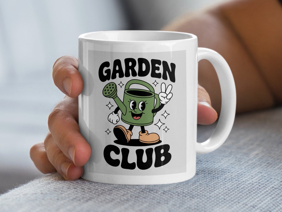 Garden Club Mok, Plantenliefhebber Cadeau, Retro Tuinieren, Leuke Plant Mok, Cartoon Gieter Mok, Tuin Mok Cadeau, Tuinman Mok