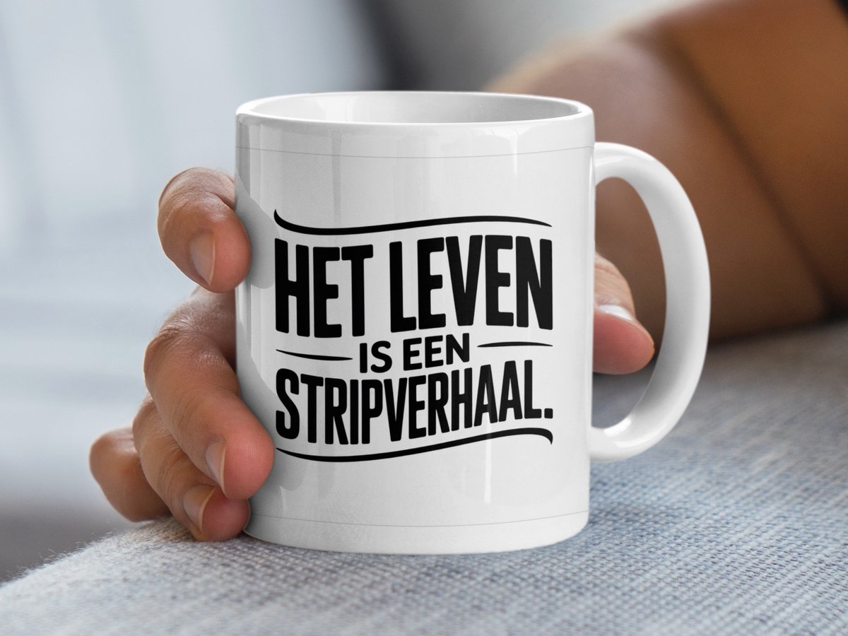Het Leven Is Een Stripverhaal Mok, Cadeau voor Stripliefhebbers, Uniek Design Mok