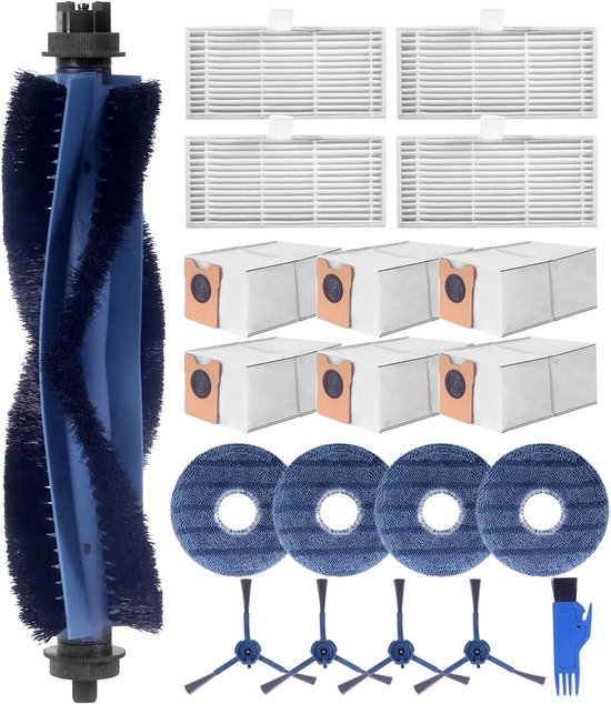 22-delig accessoireset voor Eufy X10 Pro Omni robotstofzuiger, reserveonderdelen Inclusief 2 hoofdborstels, 4 filters, 6 stofzakken, 4 dweilpads, 4 zijborstels, 1 reinigingsborstel, 1 schroevendraaier