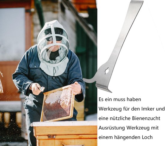 LATRAT imker gereedschap voor bijenkorf, imker gereedschap, imker stokbeitel gereedschap, imkerschraper, een uitstekend gereedschapsaccessoire voor imkers, zilver van LATRAT — afbeelding 5