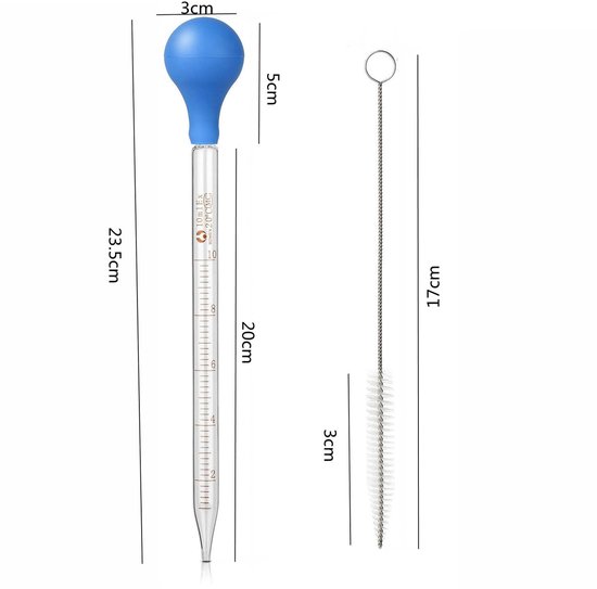 Dailygoods- Druppelpipet 2 x 10 ml - Glazen Pipet - Rubberen Zuiger van Dailygoods — afbeelding 2