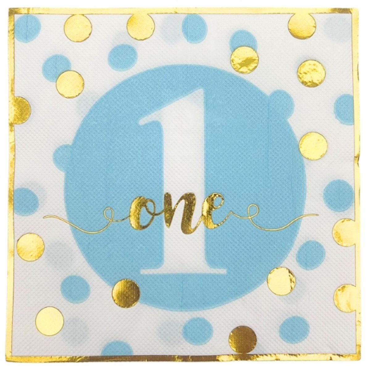 Servetten One Blauw/Goud (20st)