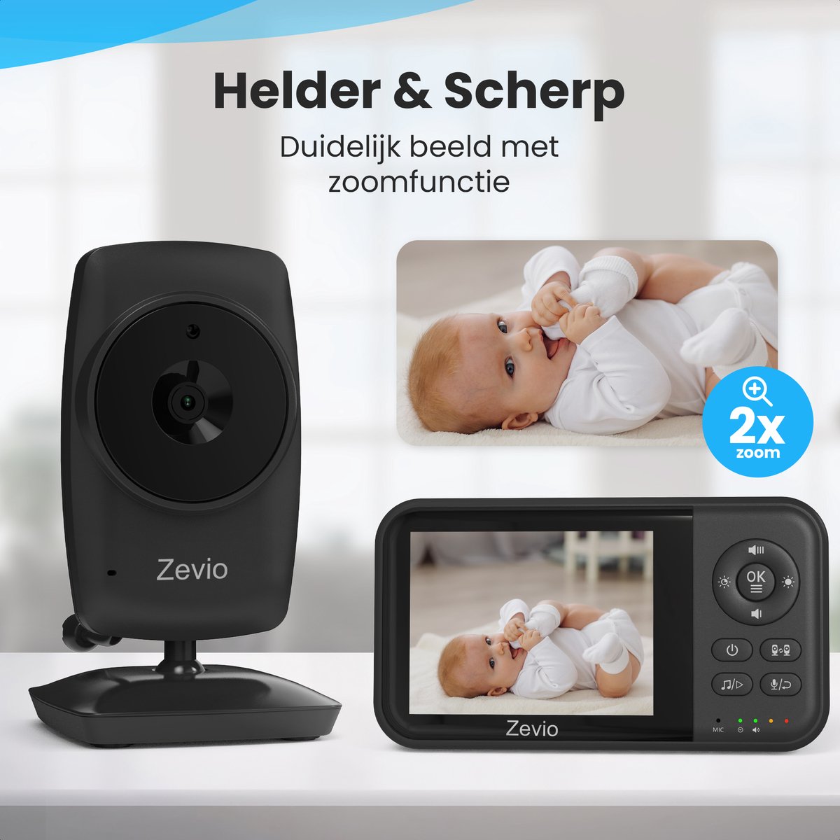 Zevio Babyfoon Comfort - Babyfoon Met Camera - Zwart thumbnail 6