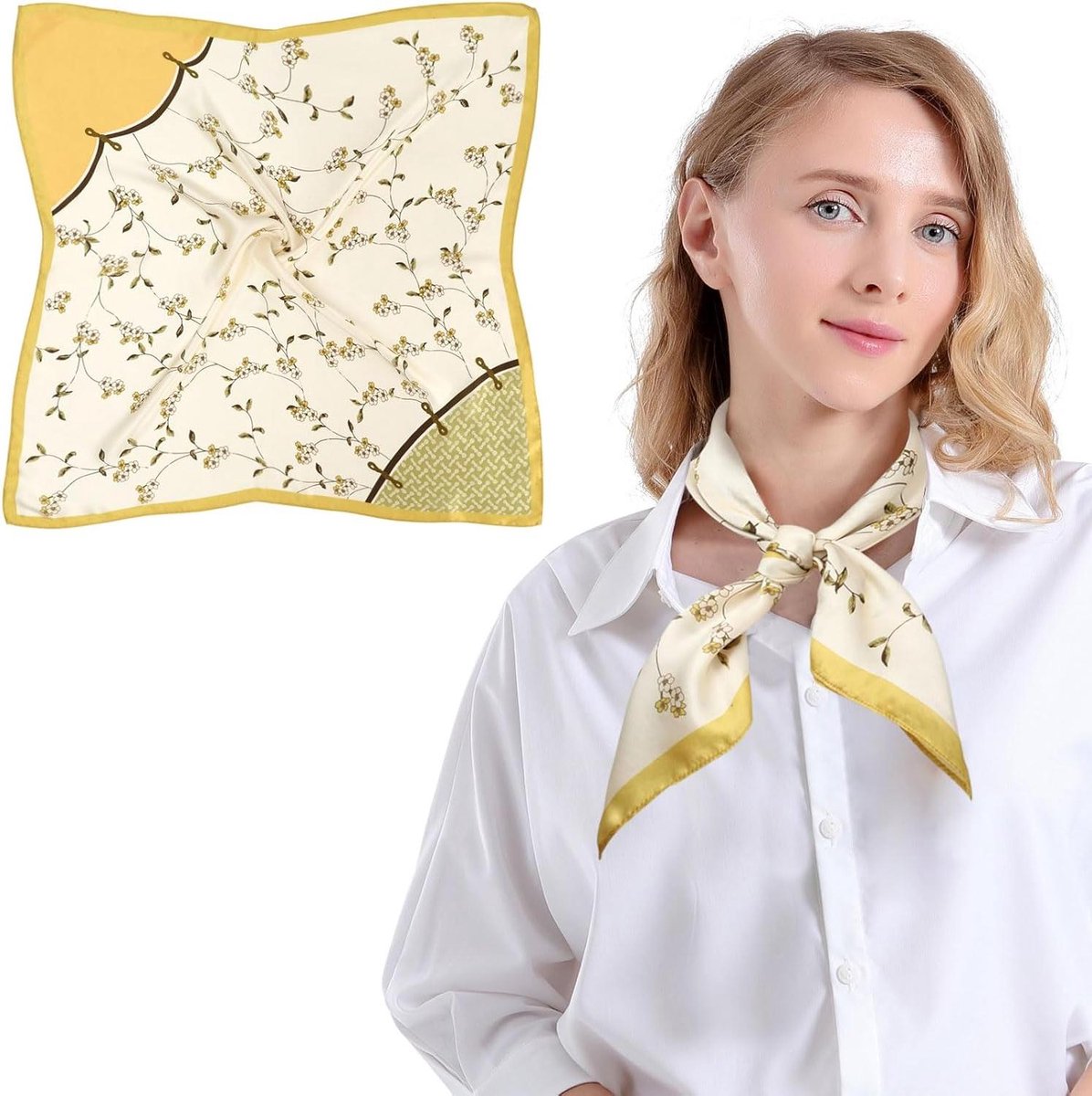 Zijden Dames Sjaal van 100% Zijde in Geel - Luxe Accessoire