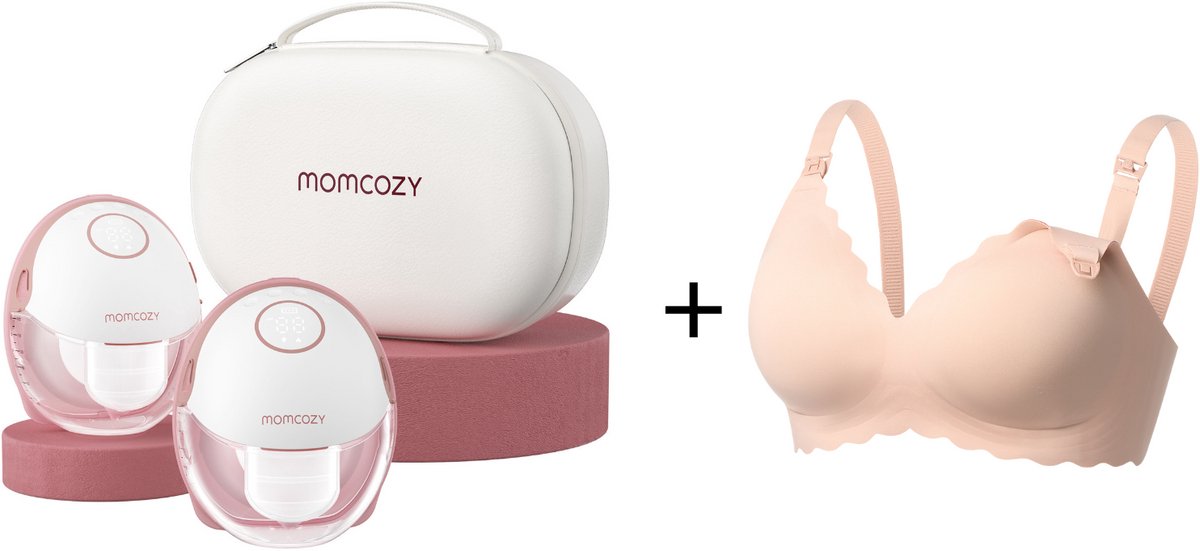 Momcozy M6 Handsfree Borstkolf - 2 stuks - Met voedingsbeha maat M - Aanpasbare maat borstschild - Elektrisch