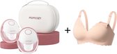 Tire-lait mains libres Momcozy M6 - Lot de 2 - Avec soutien-gorge d'allaitement taille M - Taille de téterelle réglable - Électrique