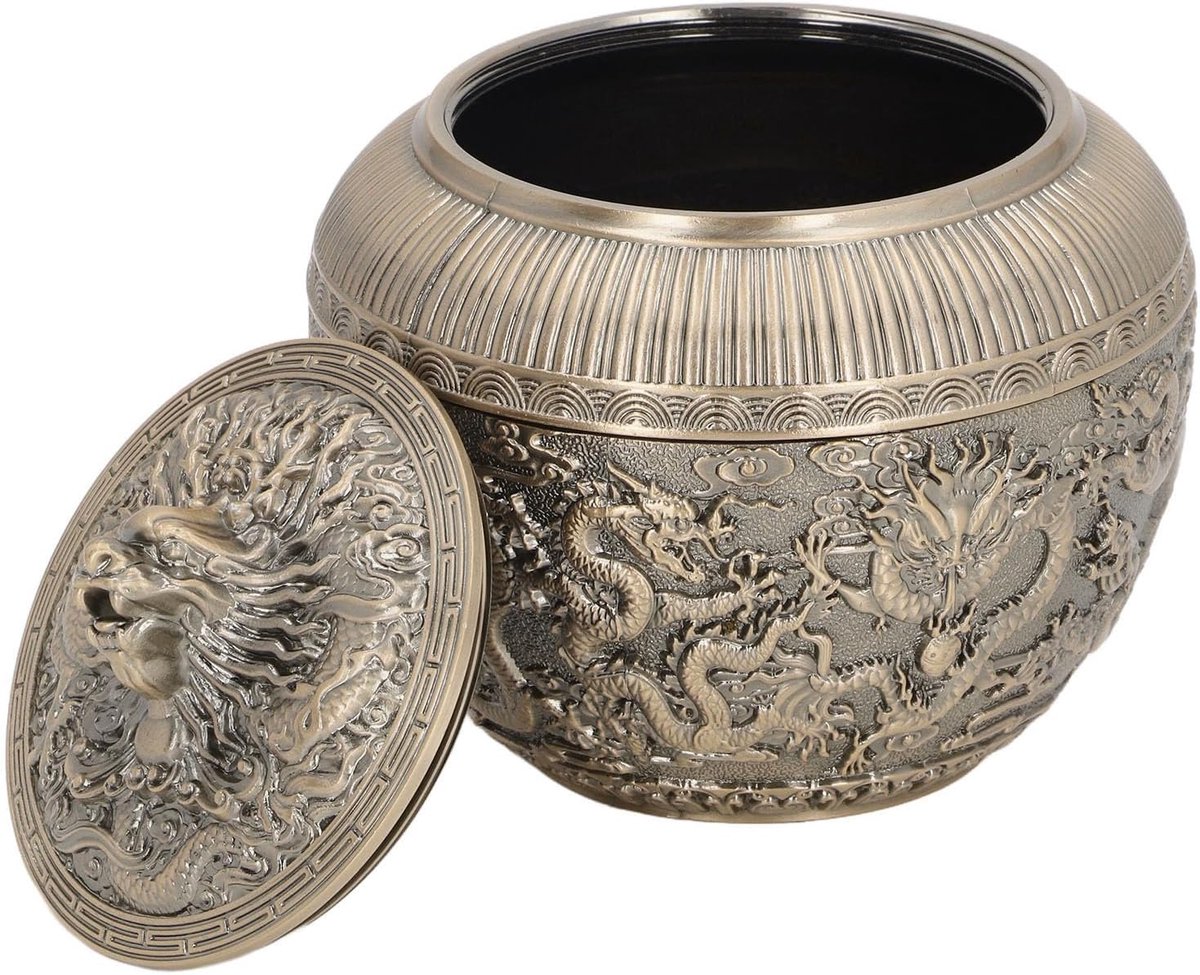 Allecta - Vintage Theedoos met China Dragon Ontwerp en Luchtdichte Opslag - Decoratieve Theepot Opslag - Theebewaardoos met 10 Compartimenten