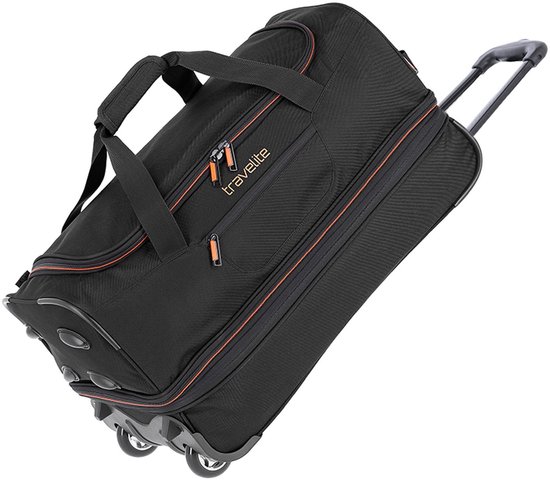 travelite Sac de voyage Valise Basics Wheeled Duffle Black / Orange Noir