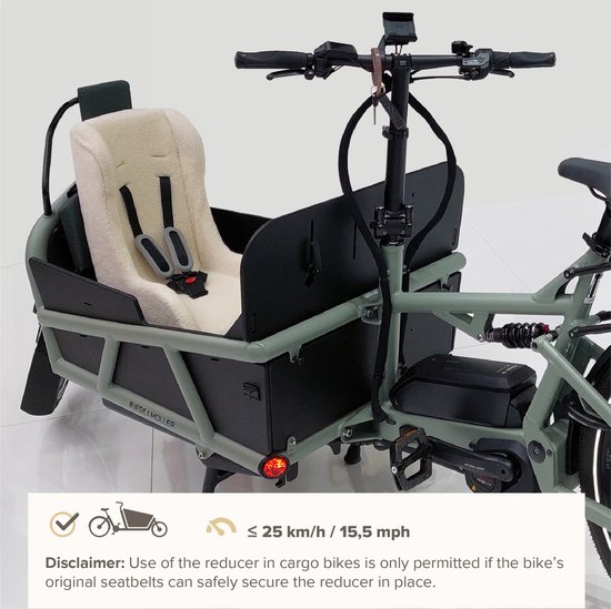 Polisport Mini Pelican Dreumesschaal/Stoelverkleiner voor fietskar of bakfiets - Faux Schapenvacht - 5 puntsgordel van Polisport — afbeelding 3