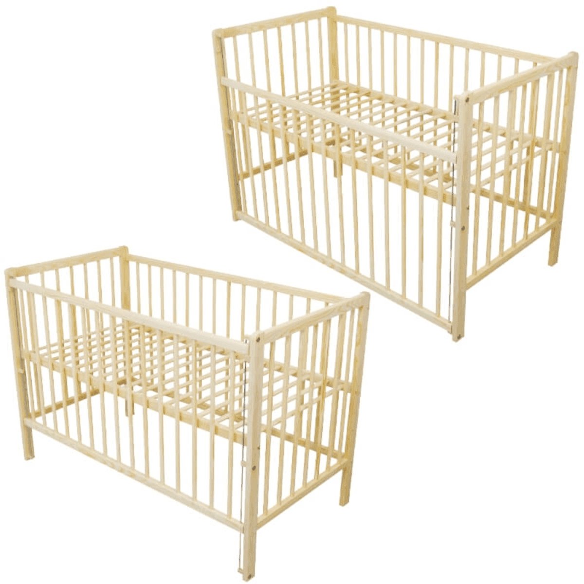 Need Sleep - Ledikant 60x120 cm - Babybedje met Lattenbodem - Verstelbare Hoogte - Gelakt met Watergedragen Lak - Naturel