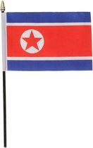 Mini drapeau Corée du Nord sur bâton 10 x 15 cm