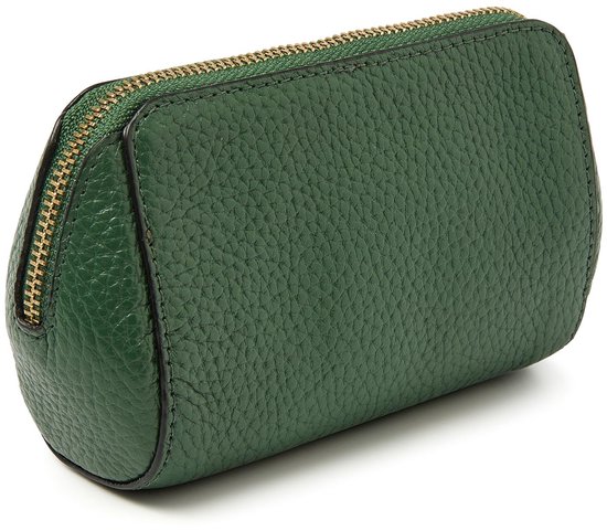 Trousse de maquillage dR Amsterdam | Trousse de maquillage petite| Petite trousse de maquillage pour femme | Petite trousse à maquillage 100% cuir de vachette pleine fleur | Idéal pour ranger votre maquillage en toute sécurité | Menthe - 110631 Vert