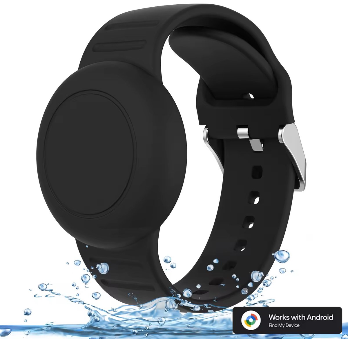 BlueTime - Horlogebandje Houder voor Tag - Inclusief Tag - Verstelbaar en Waterdicht - Veilig - Kind - Geschikt voor Android Find My Device