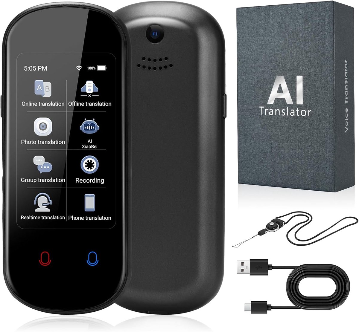 Draagbare AI Taalvertaler - Spraak- en Fotovertaling voor 138 Talen - Product - €156,98