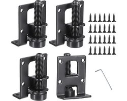 4 stuks - verstelbare meubel nivelleringspoten - 2,2 inch L-vormige meubel nivelleringspoten - robuuste metalen meubelnivelleringspoten - voor tafels en kasten - zwart