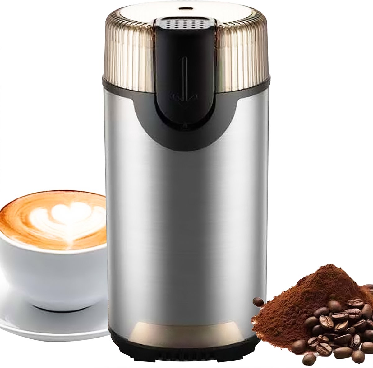 ibettertec - Koffiemolen - Elektrische Koffiemolen, Roestvrijstalen Mes, Koffiebonenmaler, 360 W, 80 gram Bonencontainer voor Koffiebonen, Kruiden, Noten, Granen
