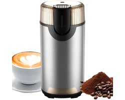 ibettertec - Koffiemolen - Elektrische Koffiemolen, Roestvrijstalen Mes, Koffiebonenmaler, 360 W, 80 gram Bonencontainer voor Koffiebonen, Kruiden, Noten, Granen