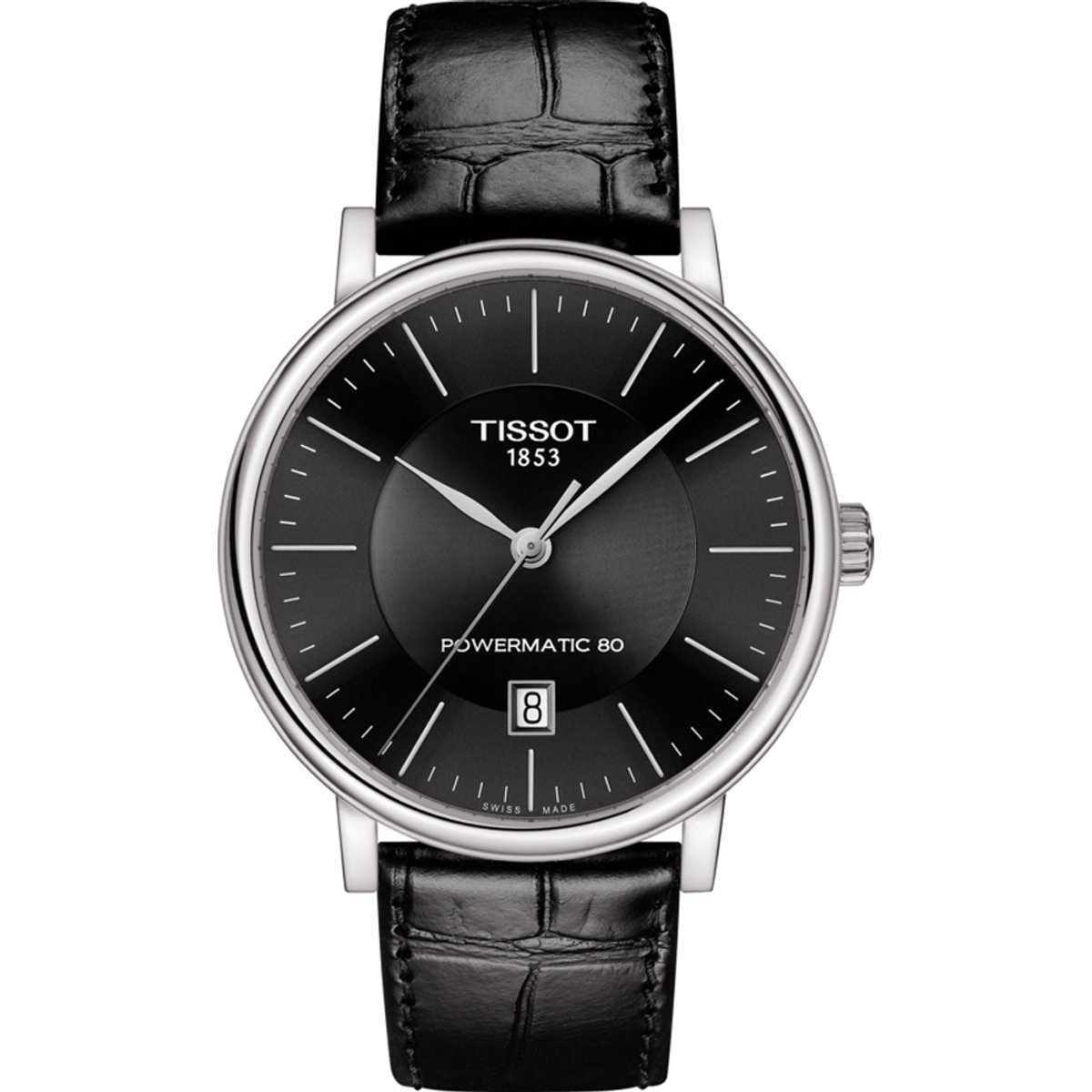 Tissot Carson Premium Powermatic 80 T1224071605100 Horloge - Leer - Zwart - Ø 40 mm