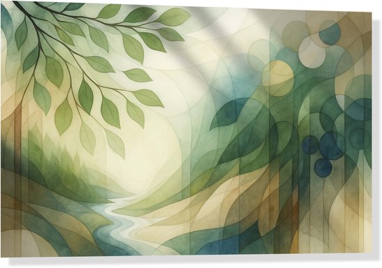 Glasschilderij - Foto op acrylglas - 30x20cm - Biophilic-abstract + ophangsysteem