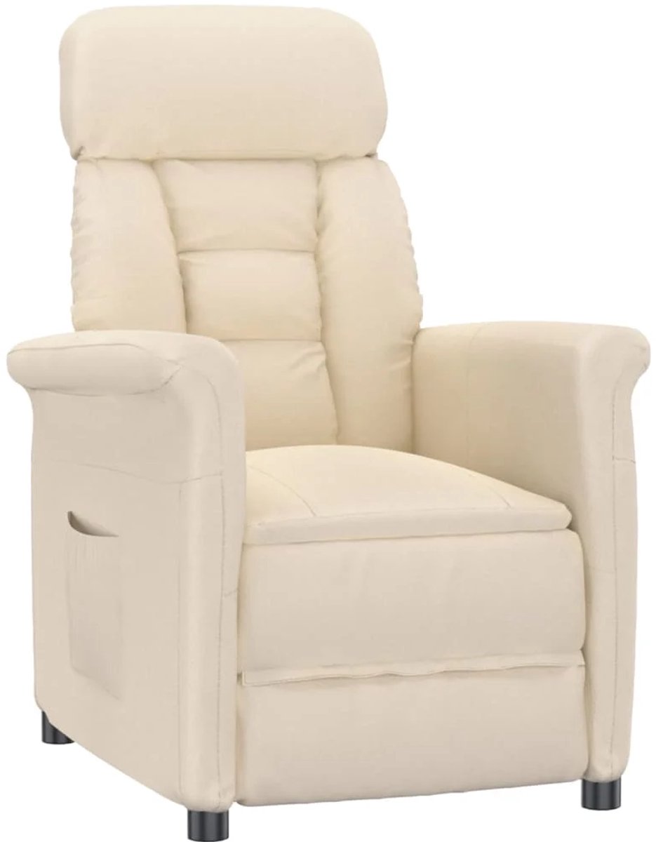 Relaxfauteuil - Fauteuil - Relaxstoel - Stoel - Met armleuning - Voor één Persoon - Beige