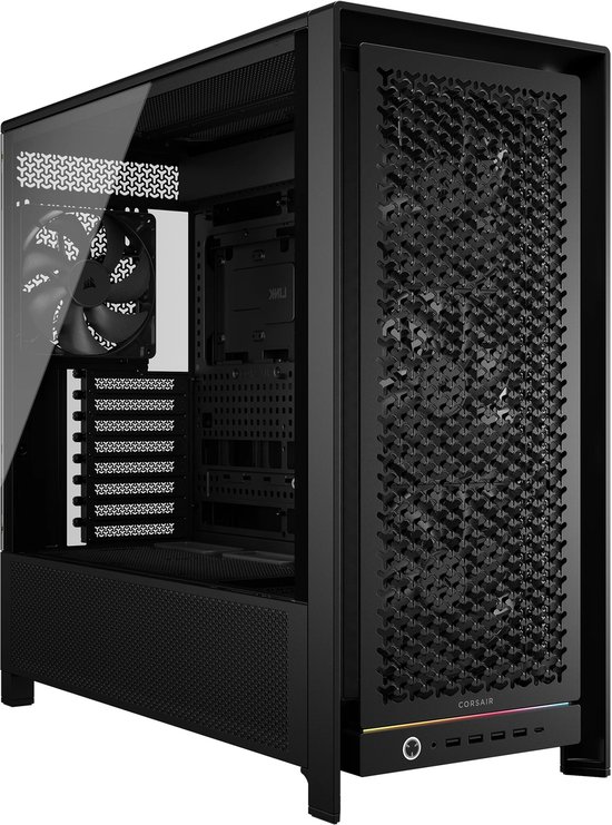 Boîtier ATX moyen-tour CORSAIR FRAME 5000D RS - Glas trempé - Zwart (4 ventilateurs RS140)