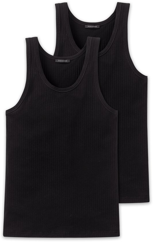 Maillot de corps homme Schieser Authentic - lot de 2 - Zwart - Taille 2XL