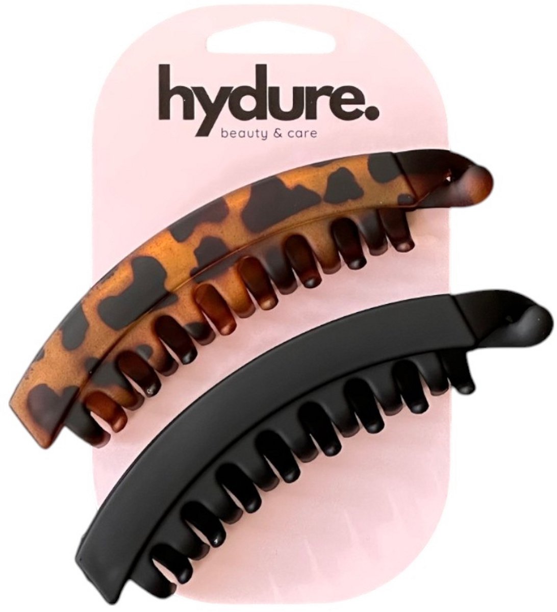 Hydure Bananenklem - 80's Style - Banana clip - Haarklem - Haarclip - 2 stuks