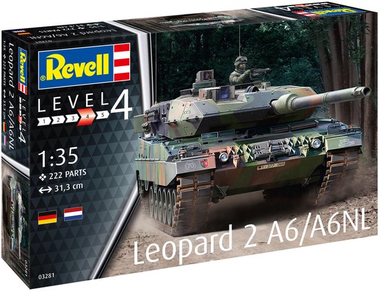 1:35 Revell 03281 Leopard 2 A6/A6NL Tank Plastic Modelbouwpakket