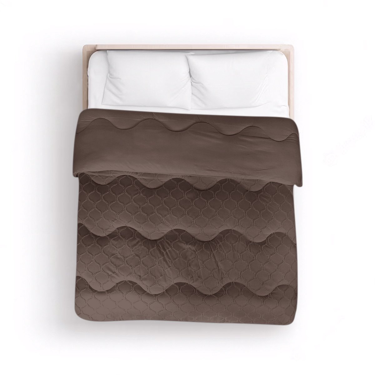 Easy Dekbed Tufted Curve - Bruin - 240x200 cm