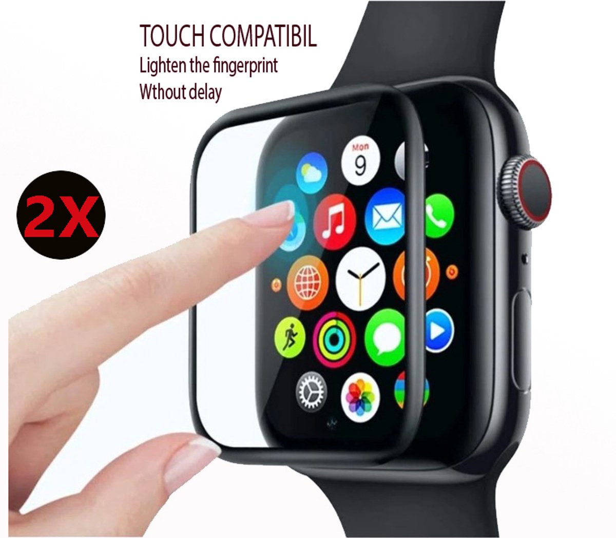 Sanmai - Screenprotector Geschikt voor - Apple Watch Ultra / Ultra 2 - 49mm - Screenprotector Full Cover- Screen Protector - 2stuk